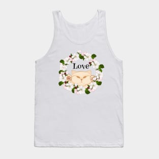 Cute cat lover in flowers. Love. Tank Top